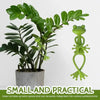Green frog-shaped plant support clips used for gardening and climbing plants