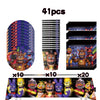 A kit of 41 pieces of Five Nights at Freddy's themed birthday party supplies including various animatronic figures and decora