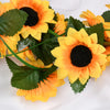 230cm Silk Sunflower Garland for Wedding and Home Decor