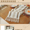 Linen Macrame Table Runner with Tassels