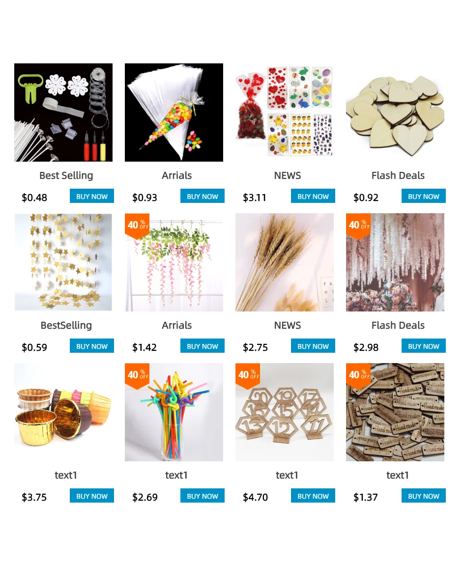 Eine Sammlung verschiedener Ballondekorationen und Kits, darunter Girlanden, Konfetti und florale Arrangements für Partys.