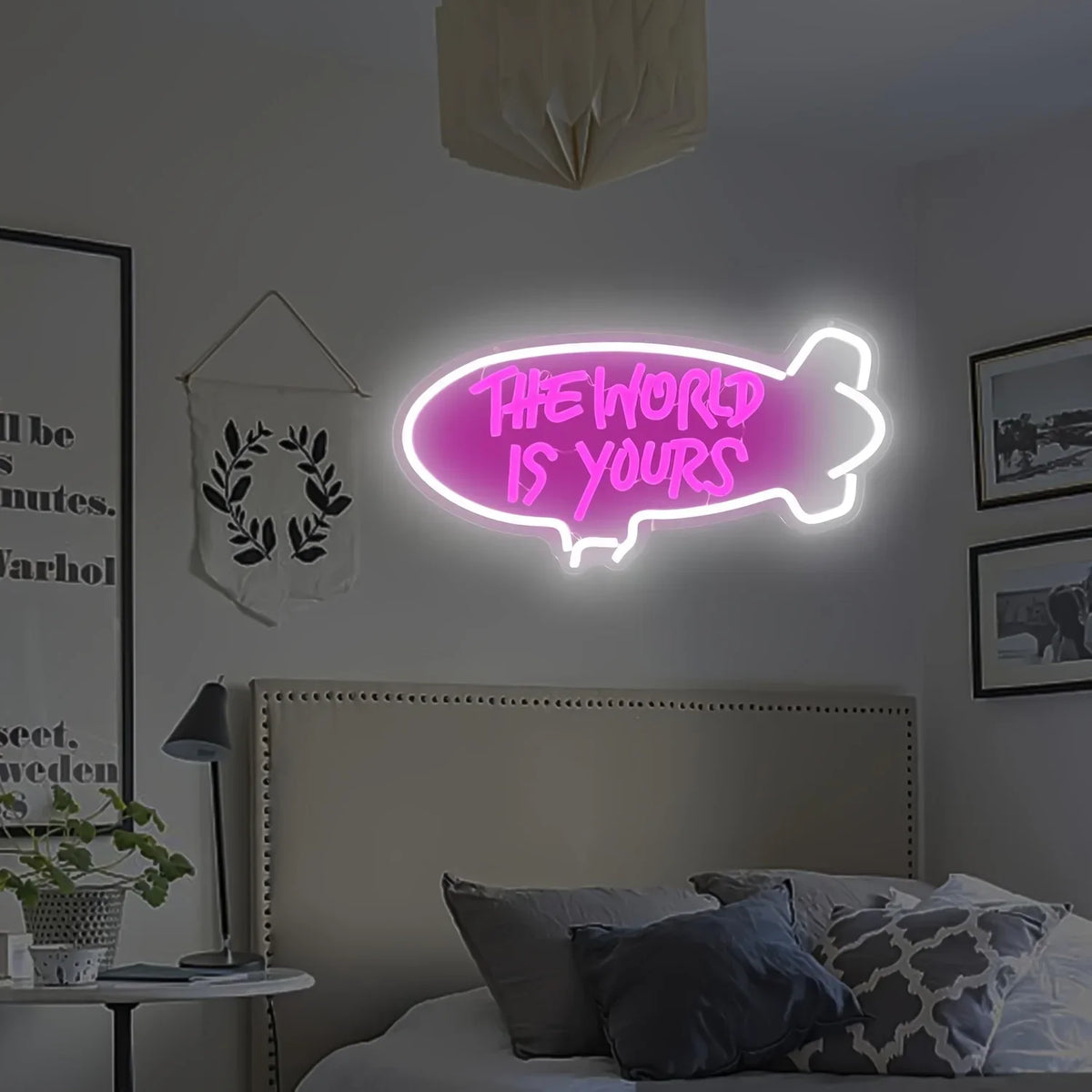 Dimmable LED Neon Sign – The World Is Yours