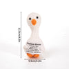 Handmade crochet positive goose doll with an inspirational slogan on the body