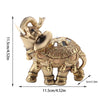 Golden Feng Shui elephant statue for wealth and good fortune with decorative armor