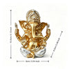 Golden Ganesha statue made of resin depicting the Hindu elephant god in a seated posture