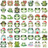 Collection d'autocollants en PVC de grenouilles esthétiques avec diverses formes et couleurs pour le scrapbooking et la décor