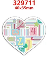 A heart-shaped piece of flatback resin craft embellishment with the number 24 and other decorative elements.