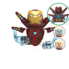 A detailed building block figure of a menacing armored character, complete with accessory parts and facial expressions.
