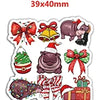 A collection of acrylic flatback charms featuring animals like a elephant and a pig, along with Christmas-themed items such a