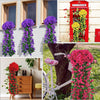 Artificial violet ivy hanging garland featuring purple and green flowers used for weddings and home decor
