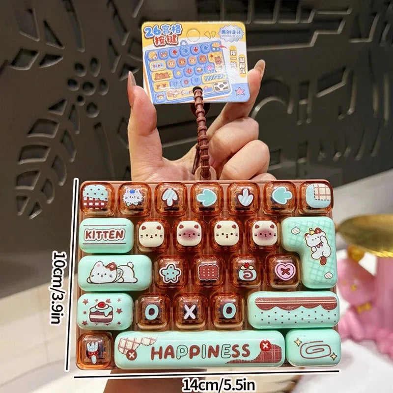 Giant Keycap Fidget Clicker Keychain Set
