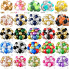 A collection of chrome latex balloons in various colors and patterns for celebrations