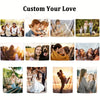 A collection of custom photo tapestries featuring couples and individuals, displayed in various artistic styles.