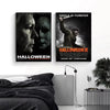 A canvas wall art print featuring a black and white image of Michael Myers from Halloween II.