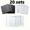 20 sets of clear and black acrylic fridge magnets for craft projects