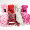 A collection of pink and red PE foam artificial rose flowers in various shades and colors, some shaped like teddy bears.