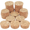 A collection of adhesive cork circles stacked and laid out for crafting and decoration.