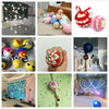 A collection of colorful white polystyrene foam balls used for crafting and decoration.