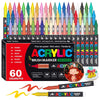 72-Color Acrylic Paint Pen Set with Brush Tips