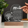 Ornement acrylique en forme de cœur avec motif floral et inscription "I love you"