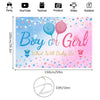 Rosa und blaues Gender-Reveal-Hintergrund mit Ballons und Sternen für Jungen oder Mädchen.