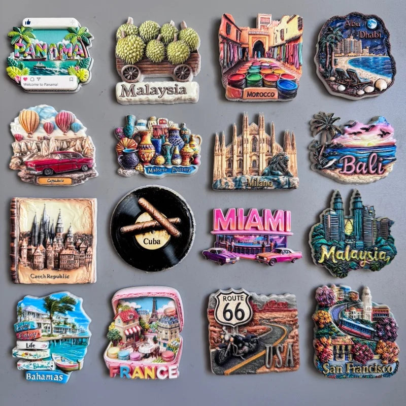 Scenic Souvenir Fridge Magnets – World Travel Collection
