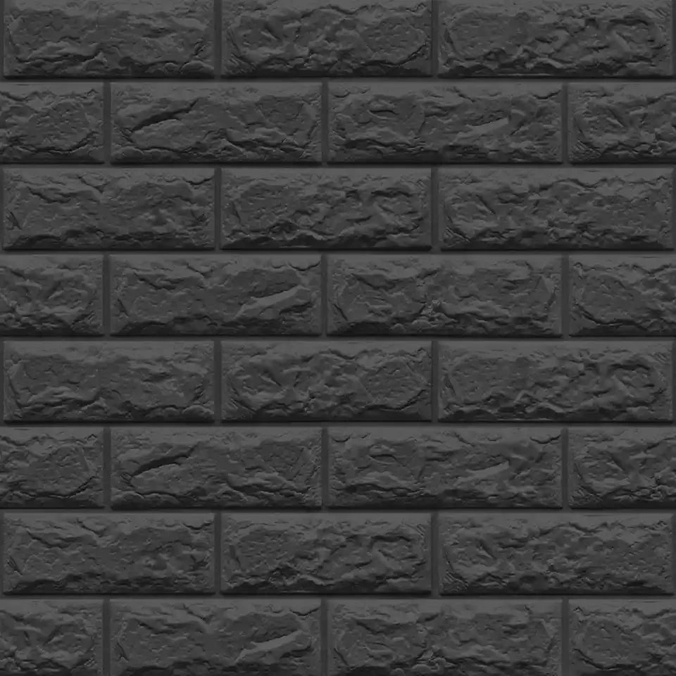 A textured gray brick wall panel surface with a repeating rectangular pattern.