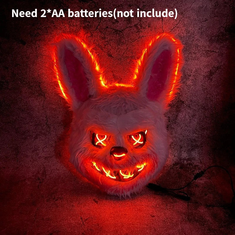 LED Illuminated Halloween Animal Mask with Glowing Eyes