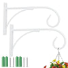 White vintage iron wall hooks for plant and garden decor with multiple sizes