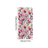 Botanical print static cling window film featuring pink and coral floral designs on a white background