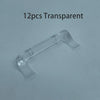 Twelve transparent plastic wall mount display holders for die-cast car models.