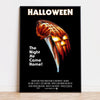 Poster art for Halloween featuring a close-up of Michael Myers with the text The Night He Came Home!