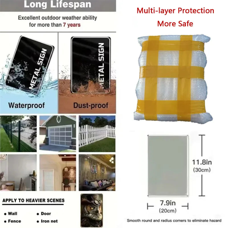 Panneau de protection multi-couches avec une plaque métallique pour usage extérieur.
