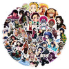 A collection of anime demon slayer vinyl stickers featuring various characters and scenes.