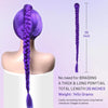 A thick purple braided ponytail hairpiece with a 26 inch length shown against a light background.