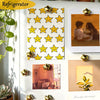 A set of fifteen gold star fridge magnets featuring a yellow and white star pattern.