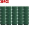 Thirty blocks of round green floral foam for flower arrangements.