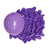 A pile of vibrant purple latex balloons for parties and celebrations.