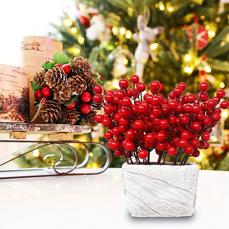 Set of Red Berry Branches for Holiday Wreaths & Centerpieces