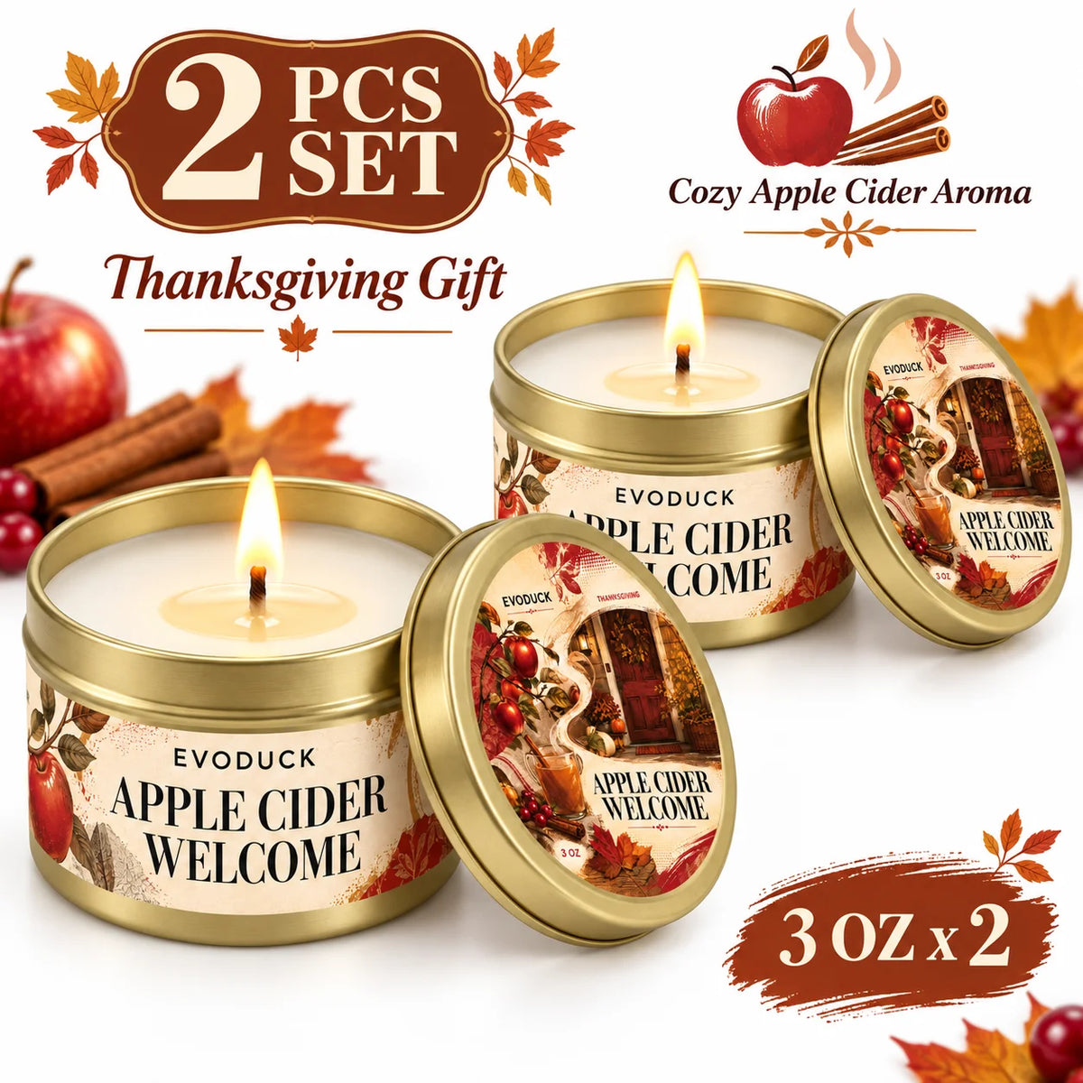 Orange Loaf Scented Candle Set in Gold Tins (4-Pack)