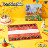 A set of 21 disposable robot themed party supplies including a cake and a box of small figures