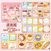 A set of 30 handmade cartoon mini bean die cut stickers featuring various food items and characters.