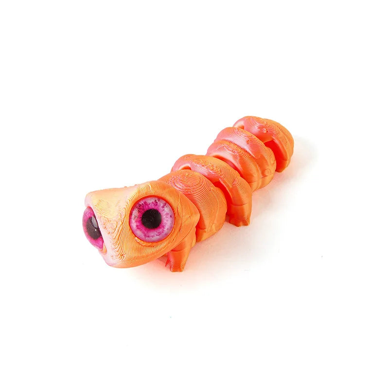 3D Printed Big Eye Lizard Figurine with Movable Joints