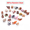 A collection of 36 random style articulated 3D animal figurines for desk decor.