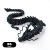 Black 3D printed conjoined dragon ornament resin figurine for terrariums and decor