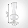 A clear glass vase with a flared neck and a rounded base, shown in a side profile.
