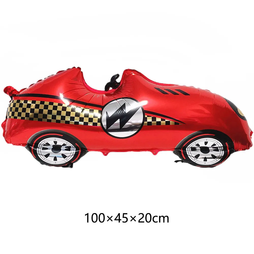Race Car Birthday Party Balloon Decoration Set with Traffic Lights, Cones & Checkered Flags