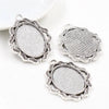 Vintage Style Cameo Pendant Bases with Ornate Gold or Silver Finish
