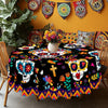 Day of the Dead Skull Print Tablecloth – Waterproof & Festive