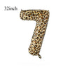 A 32-inch leopard print number balloon shaped like the numeral 7.